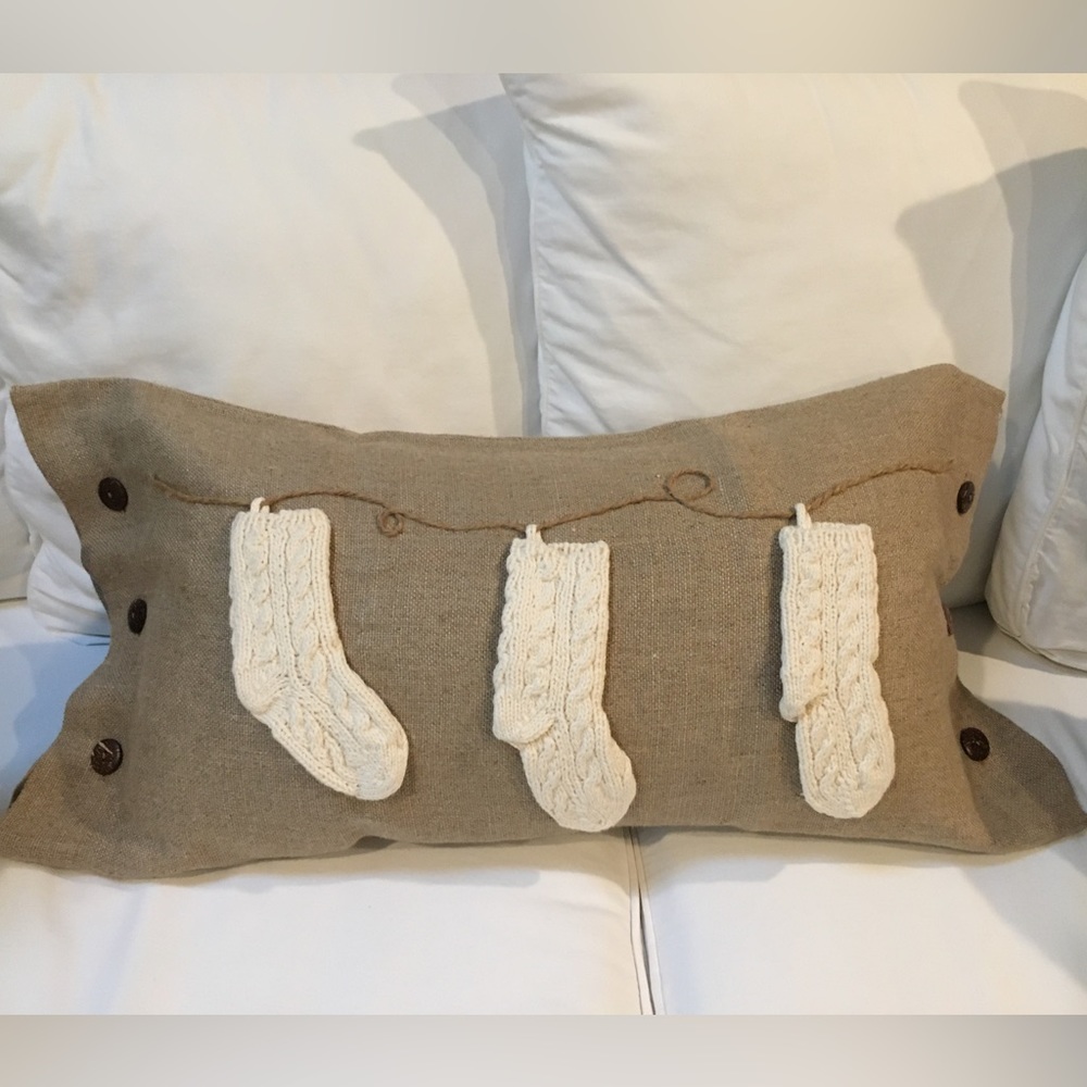 Pottery Barn Knit Stocking Lumbar Pillow Cover